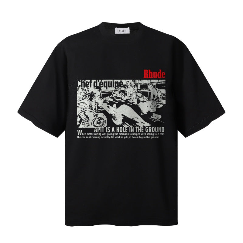 RHUDE T Shirts Monaco Grand Prix Dual Side Print