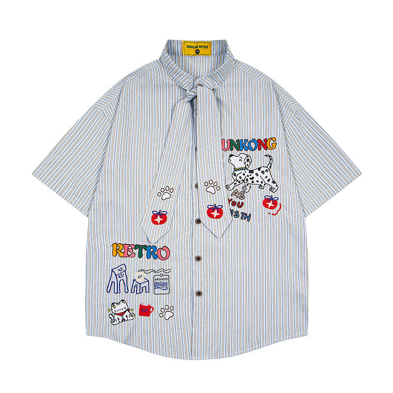 Unisex vintage T-shirt Polo shirt with a stand-up collar