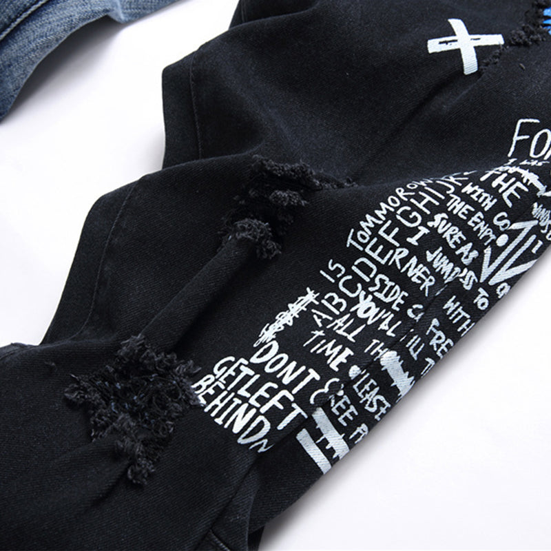 Mens Fashion Jeans Blue and black color scheme 3538# Pure cotton high quality
