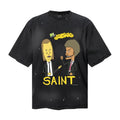 Saint Michael T Shirts Retro MTV Cartoon Formal Suit Figures Splash Speckle Washed