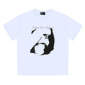 ERD T Shirts Slim Cursive Text & Fragmented Face Street Aesthetic Top