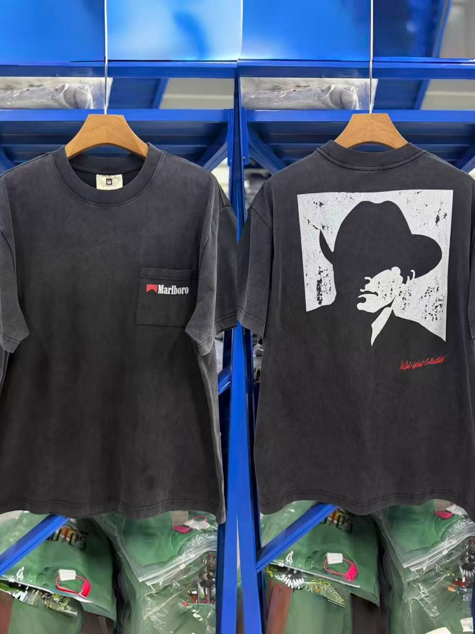 Vintage style washed summer wear T shirt Portrait 260G pure cotton high-quality streetwear