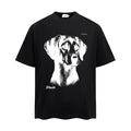RHUDE T Shirts Vintage Dog Portrait Graphic