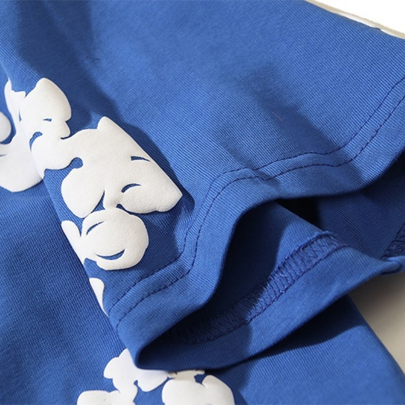 Denim Tears T Shirts Cotton All-Over Flower Wreath Graphic Oversized Tee