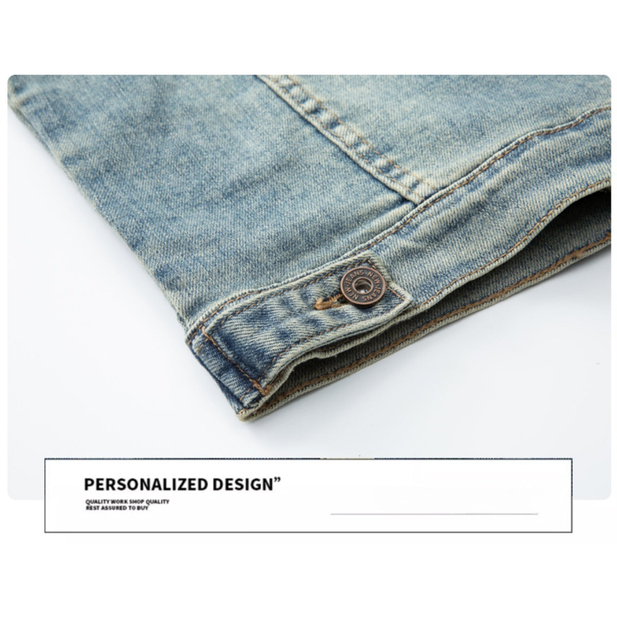 Denim Jacket & Jeans High-Street Trend Retro Casual Matching Distressed Denim Trucker Jacket and Slim-Fit Pants Outfit(jacket and jeans must be purchased separately.)