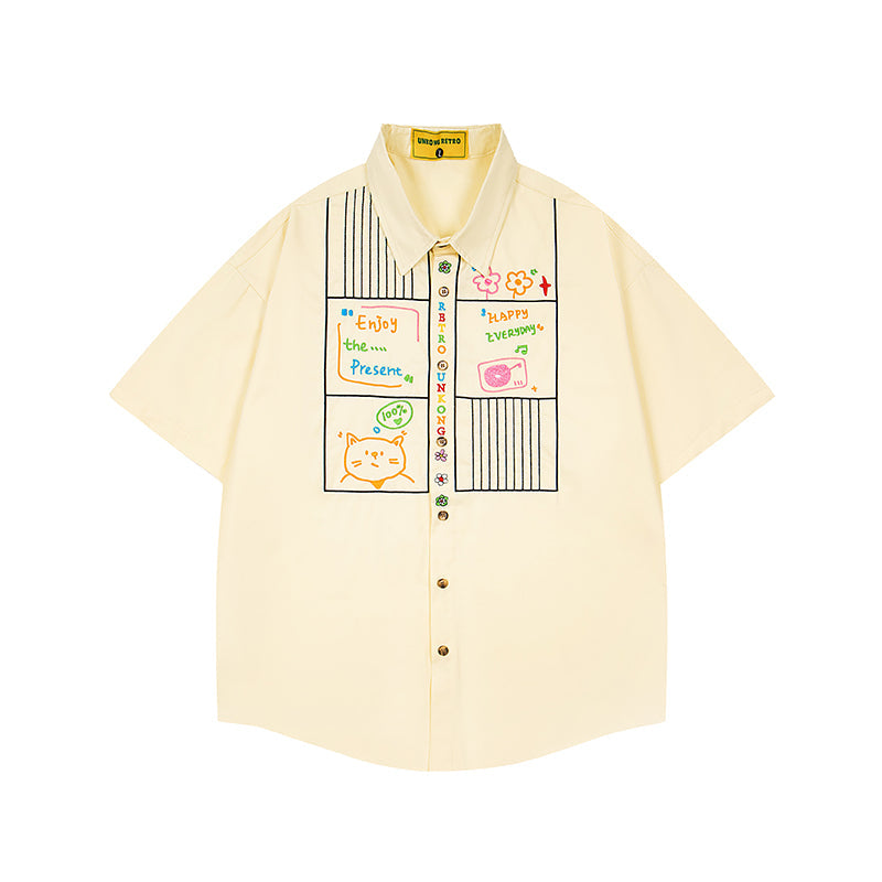 Unisex vintage T-shirt Polo shirt with a stand-up collar
