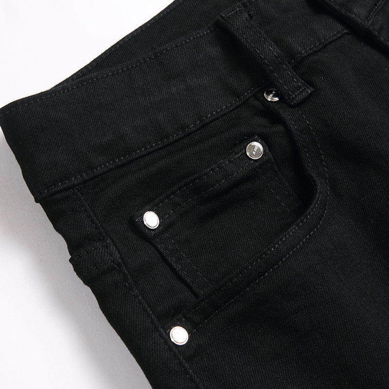 Mens Fashion Jeans Green glowing skull 5709# Pure cotton high quality