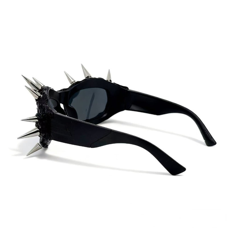 Trendy punk glasses retro spiked dark