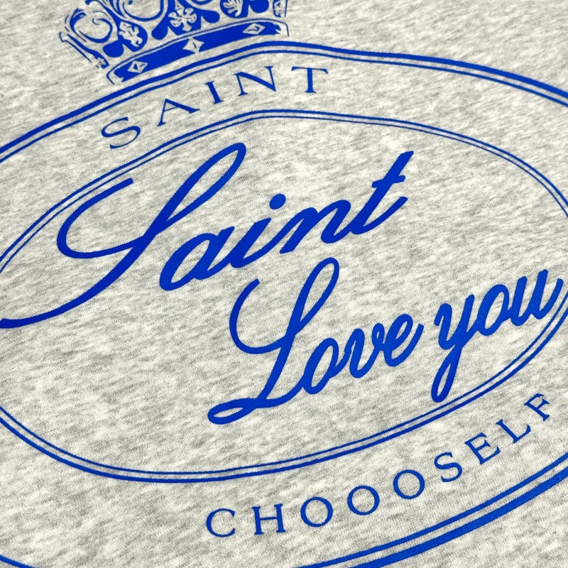 Unisex Vintage Hoodie SAINT MICHAEL CHO Heather Grey American-style Clean Fit Zip-up Hoodie â€?Heavyweight, oversized silhouette offering a relaxed vibe, perfect for layering.