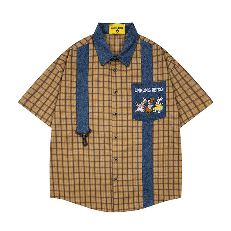 Unisex vintage T-shirt Polo shirt with a stand-up collar