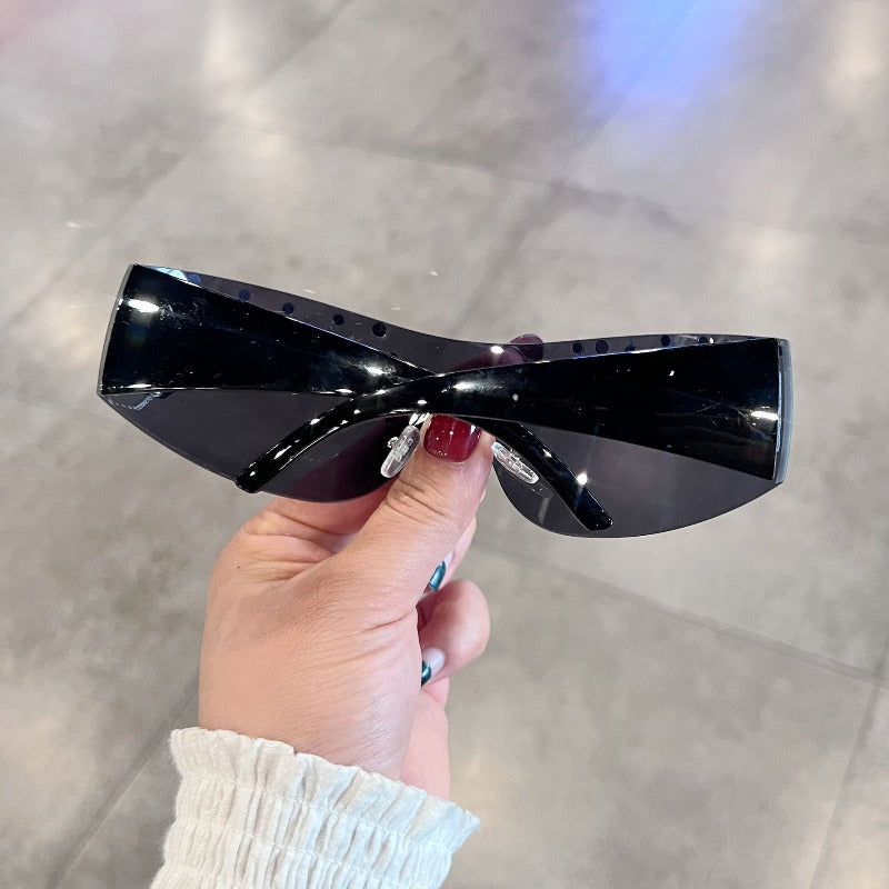 Trendy punk glasses retro diamond