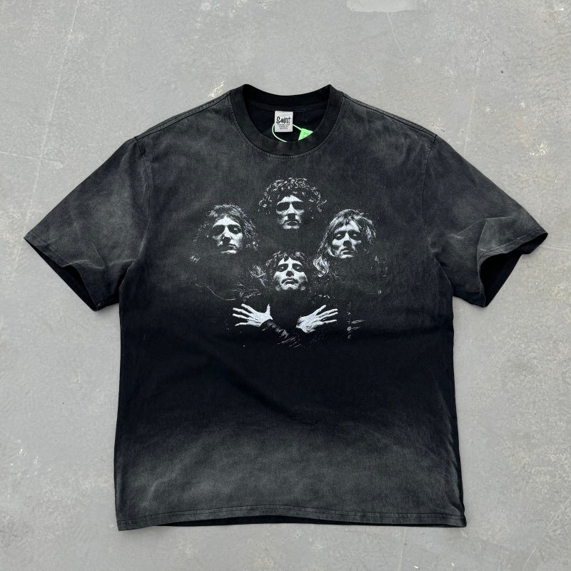 Unisex Vintage T Shirts We Will Rock You Queen Madison Square Garden Tour Limited Edition T-Shirt â€?Distressed Washed-Ape Wasteland Aesthetic. Custom heavyweight brushed fabric with a vintage feel; American-made plastisol ink print.