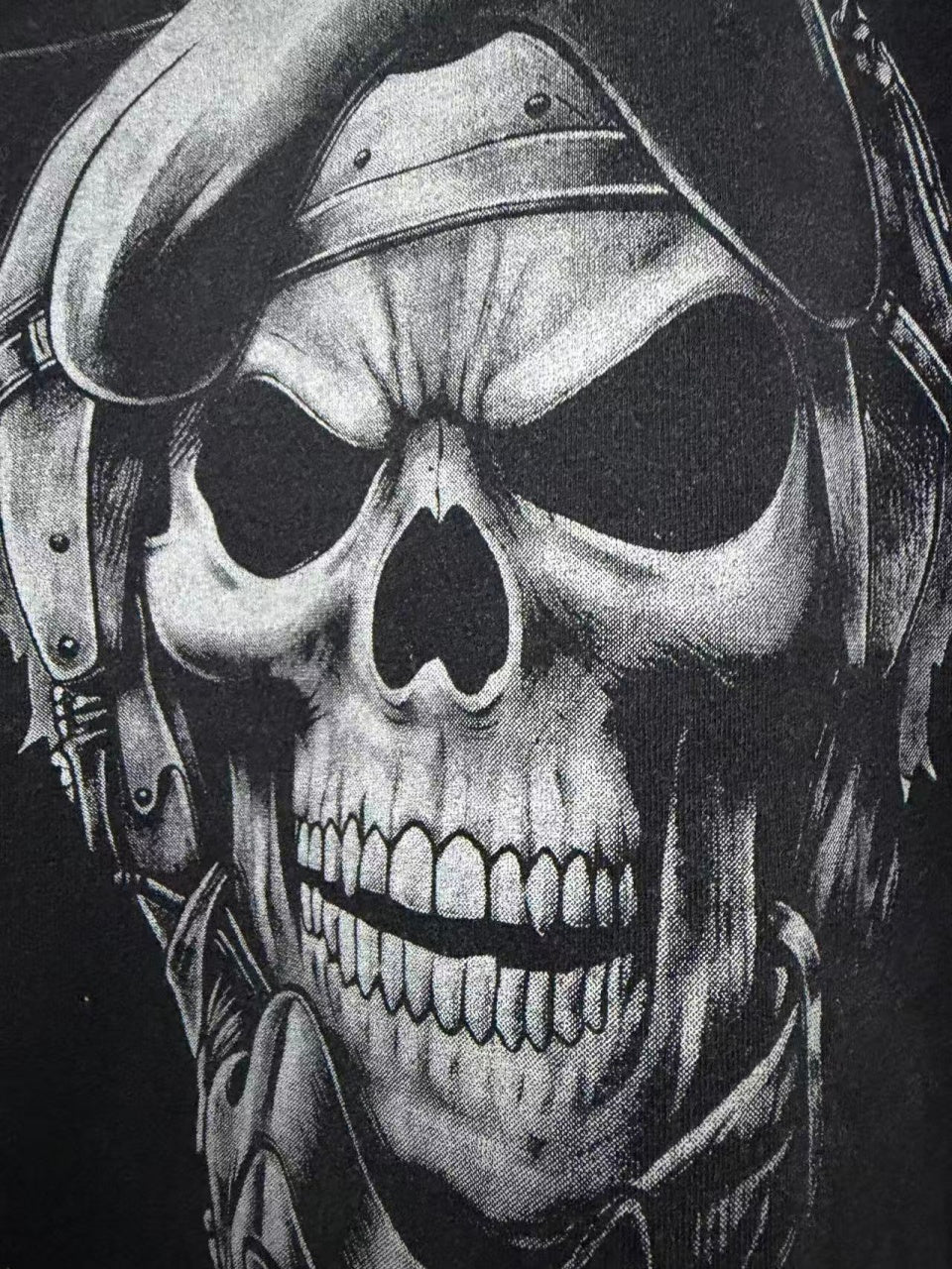 Vintage style washed summer wear T shirt Skull 260G pure cotton high-quality streetwear