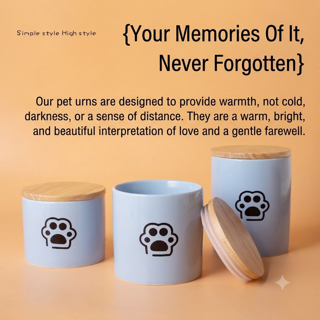 Pet Urn Blue Pet Urn Ceramic Urn Cat Dog Hair Collection Memories Memorial Storage Cross-border Wholesale