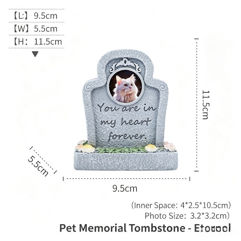 Pet Grave Marker Cross-border Amazon Creative Pet Cat Dog Funeral Tombstone Ornament Resin Outdoor Garden Pet Monument