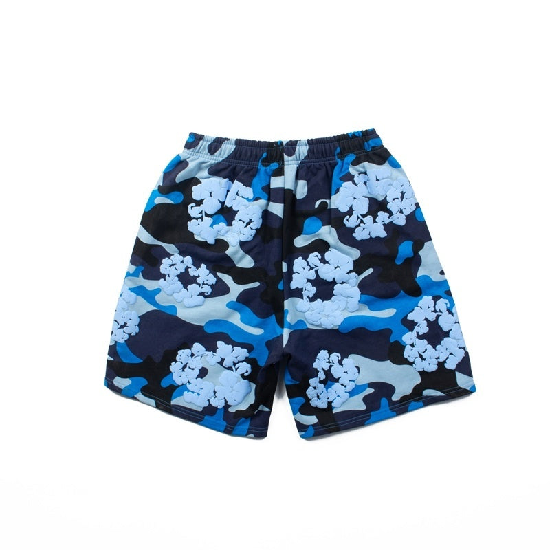 Denim Tears Shorts Y2K Heavyweight Camouflage Flower Printed Streetwear Shorts