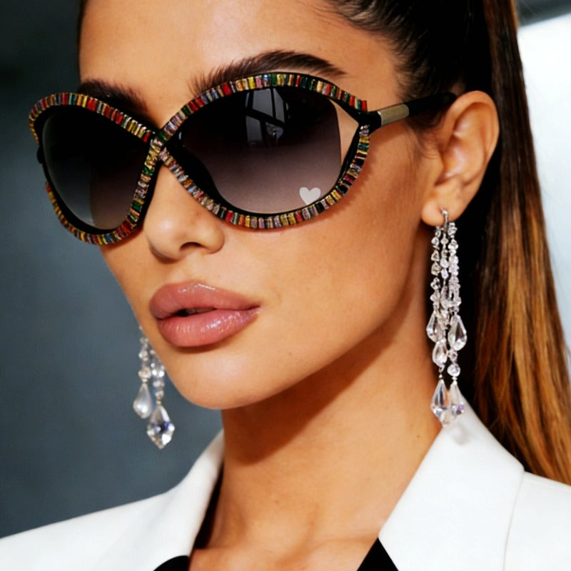 Trendy punk glasses retrocut out