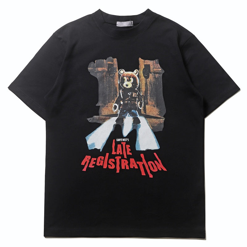 Mens T-shirt Vintage Kanye West Dropout Bear print