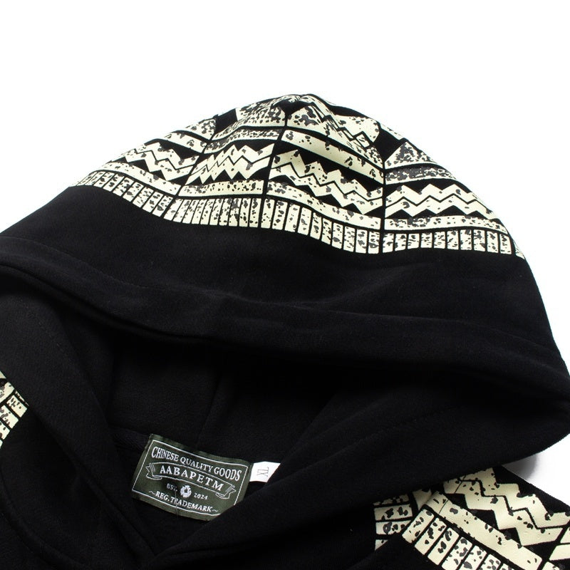 Denim Tears Hoodie Fleece Ethnic Jacquard Pattern D Logo Oversized Hooded