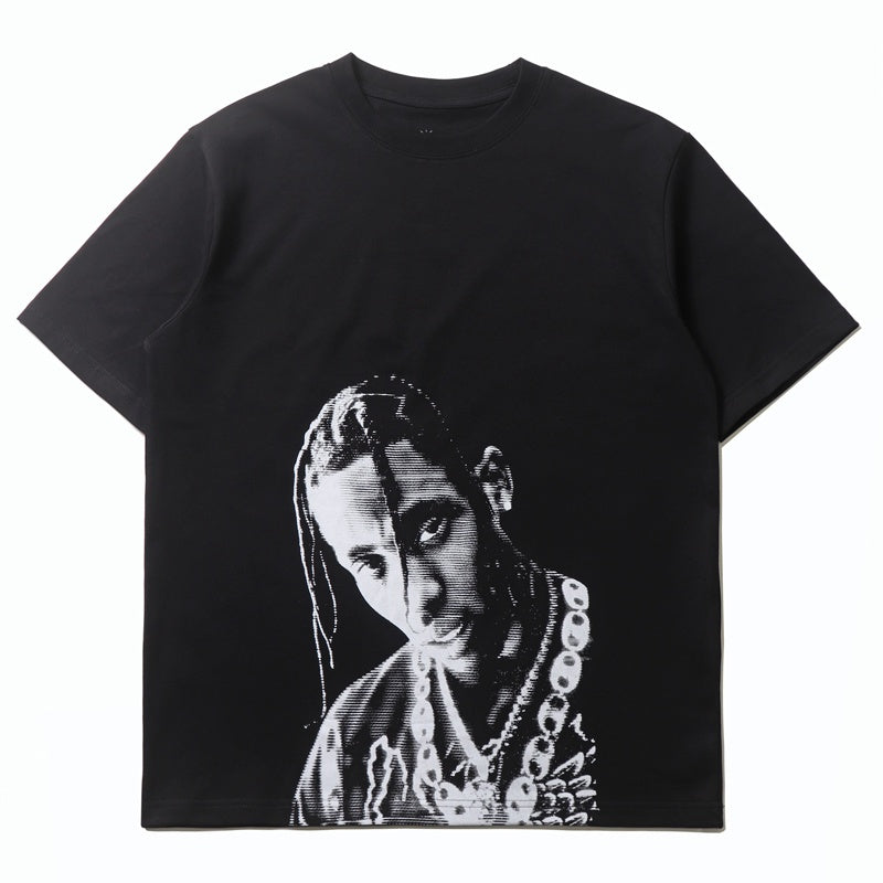 Mens T-shirt Travis Scott graphic print featuring his signature style
