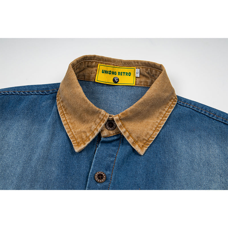 Unisex vintage T-shirt Polo shirt with a stand-up collar