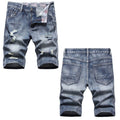 Denim shorts High-quality trendy casual pure cotton Non-stretch plus-size men's clothing