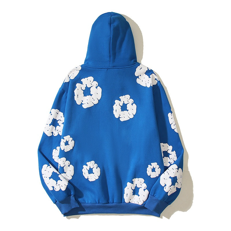 Denim Tears Hoodie Y2K All-Over Cotton Wreath Floral Puff Printed Oversized Hoodie