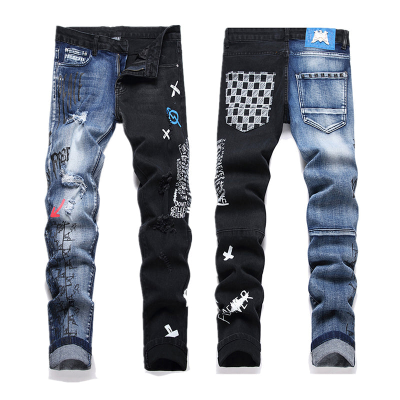 Mens Fashion Jeans Blue and black color scheme 3538# Pure cotton high quality
