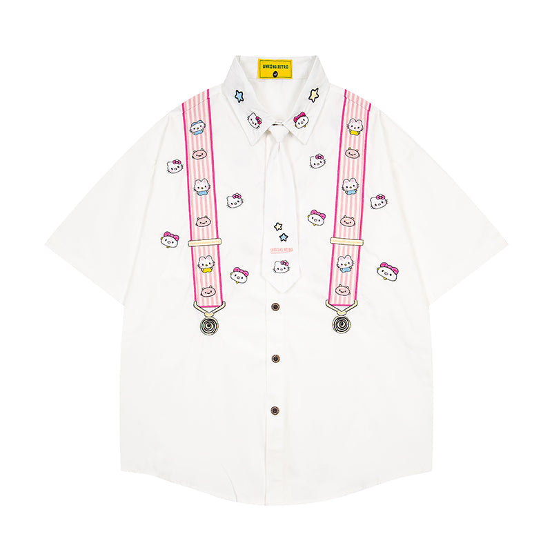 Unisex vintage T-shirt Polo shirt with a stand-up collar