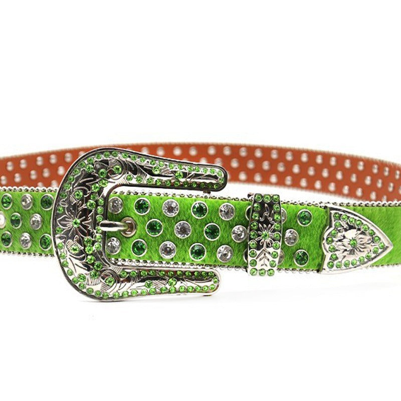 Hip-hop punk rhinestone belt y2k punkfashion