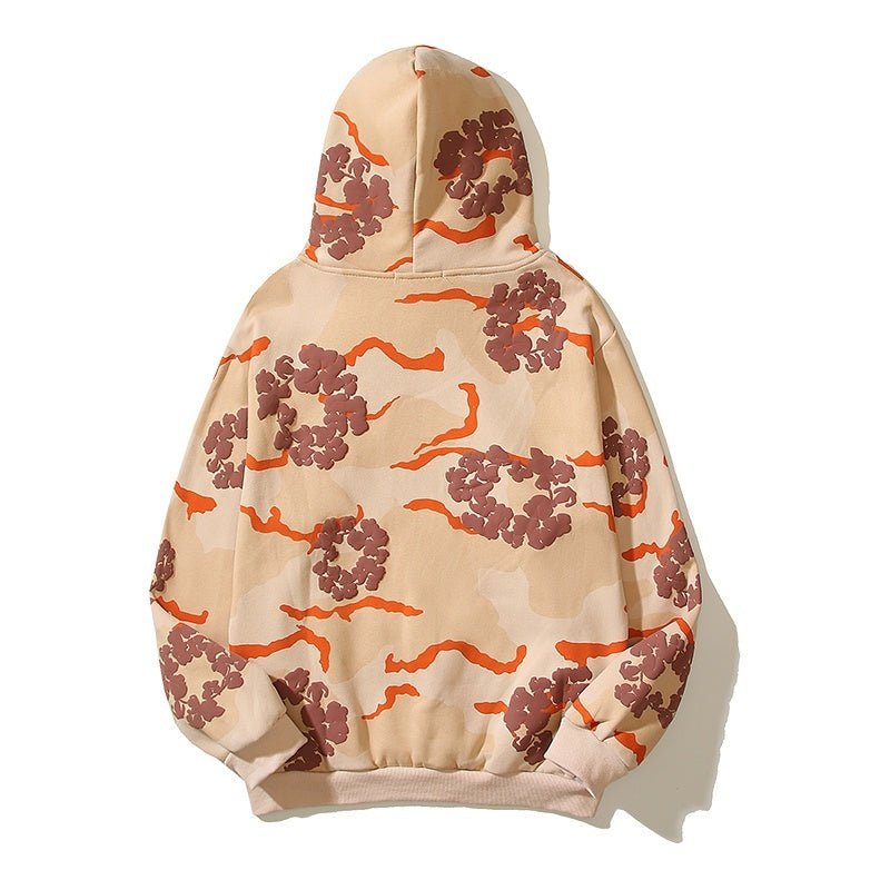 Denim Tears Hoodie Fleece Camouflage Cotton Wreath Graphic Oversized Hooded