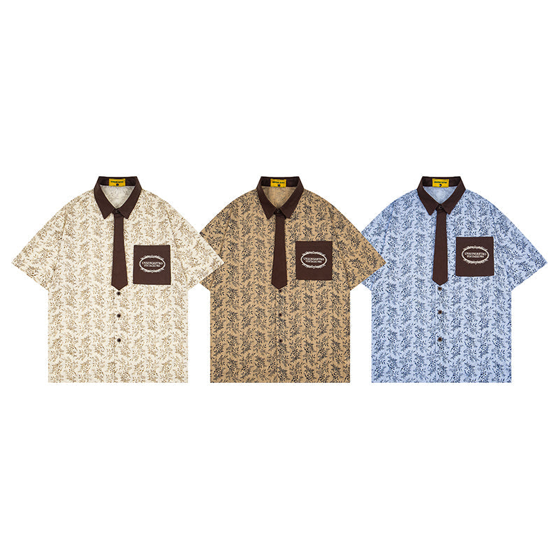Unisex vintage T-shirt Polo shirt with a stand-up collar