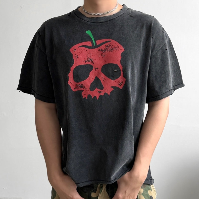 Unisex Vintage T Shirts CHOOOSELF 26SS I Am A Dangerous Temptation Limited Edition â€?Heavyweight, Washed, Distressed Streetwear T-Shirt (Boxy/Cropped Punk Style)