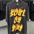 Unisex Vintage T Shirts Soul on Fire Limited Edition â€?Heavyweight Washed & Distressed Finish
