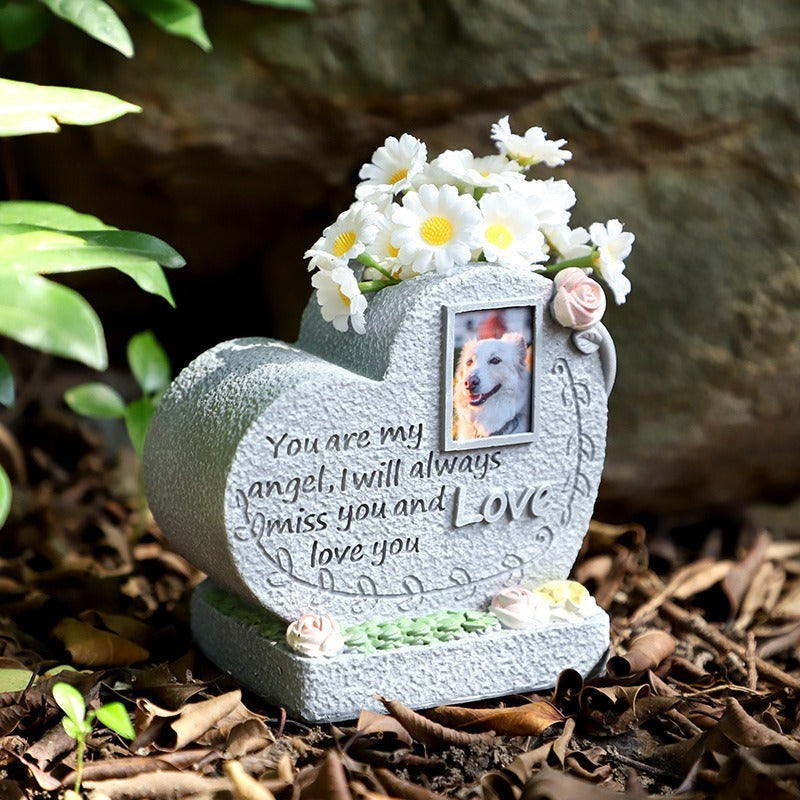 Pet Grave Marker Cross-border Amazon Creative Pet Cat Dog Funeral Tombstone Ornament Resin Outdoor Garden Pet Monument