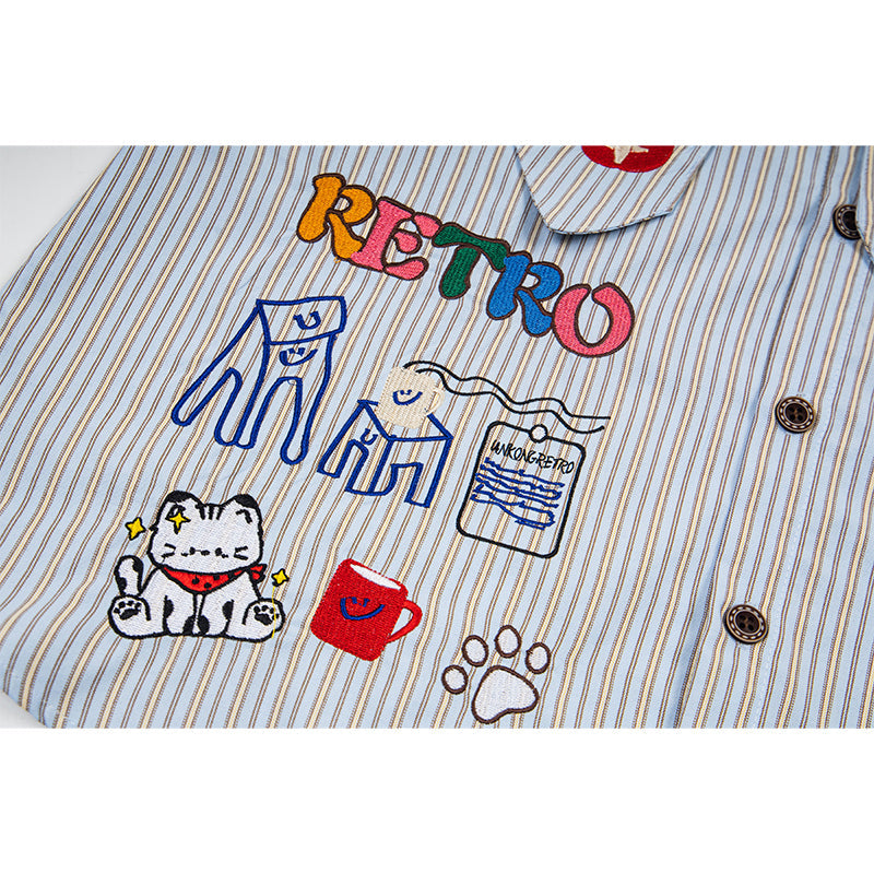 Unisex vintage T-shirt Polo shirt with a stand-up collar