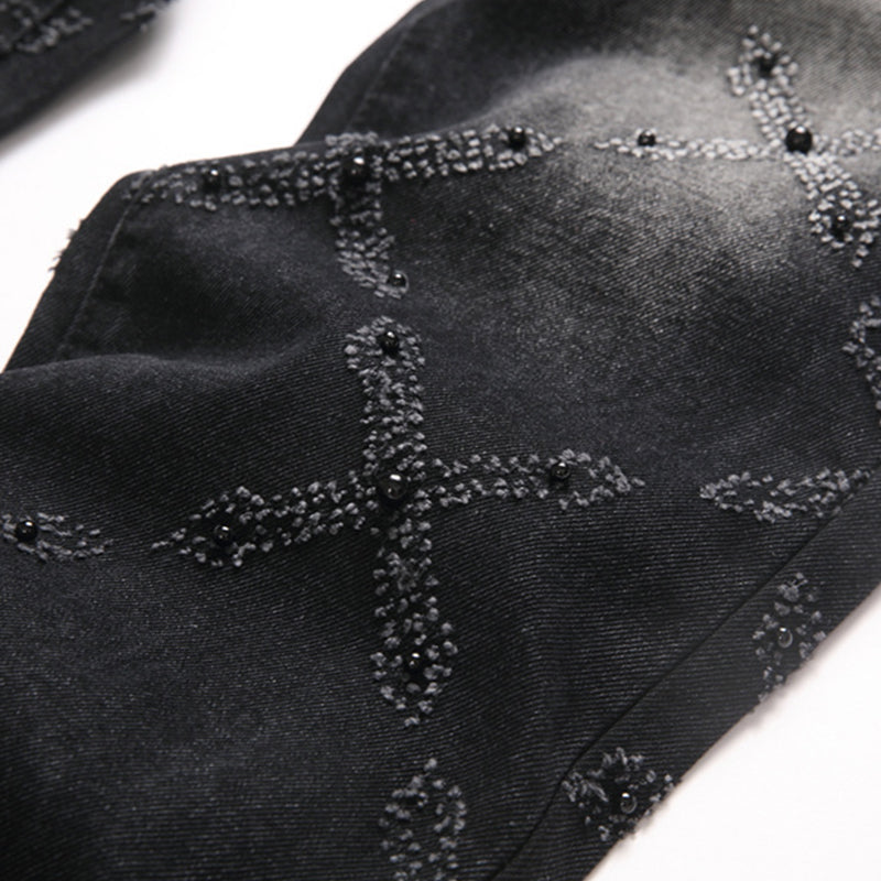 Mens Fashion Jeans Chain embroidery S8261# Pure cotton high quality