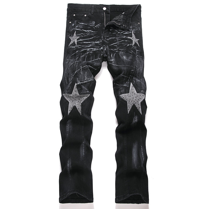 Mens Fashion Jeans Star Rhinestones S3972# Pure cotton high quality
