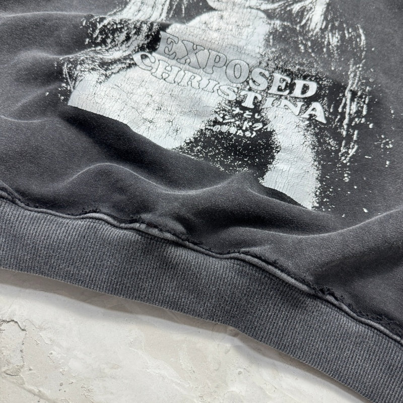 Unisex Vintage Hoodie  Vertical-crack print; Asut enzyme-abrasion wash for a natural, faded look; pockets removed after washing.