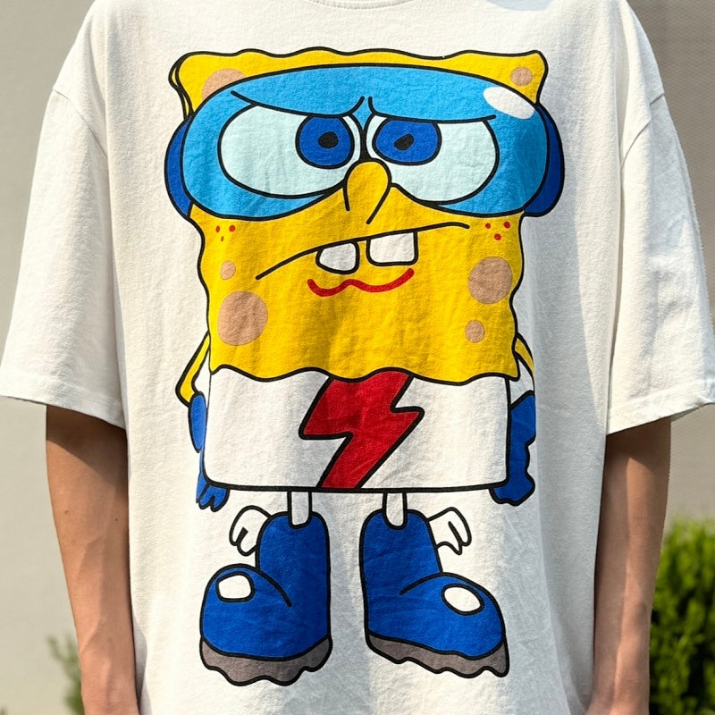 Unisex Vintage T Shirts CSF SpongeBob â€?American vintage / West Coast hip-hop style fit. Features white-ink direct printing and a heavyweight, distressed wash finish. High-street short-sleeve tee with an unbeatable feel and texture.