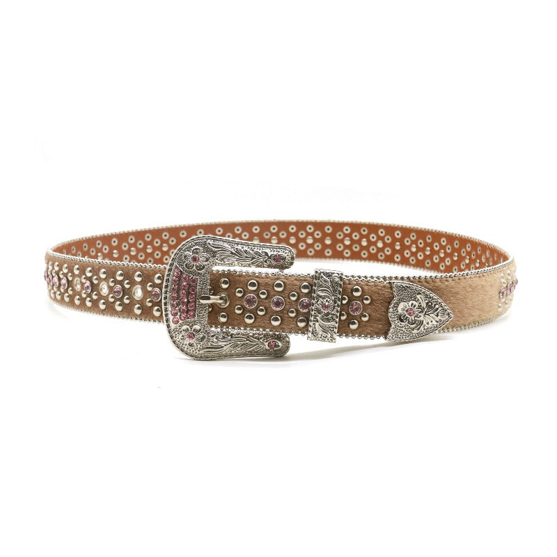 Hip-hop punk rhinestone belt punk style