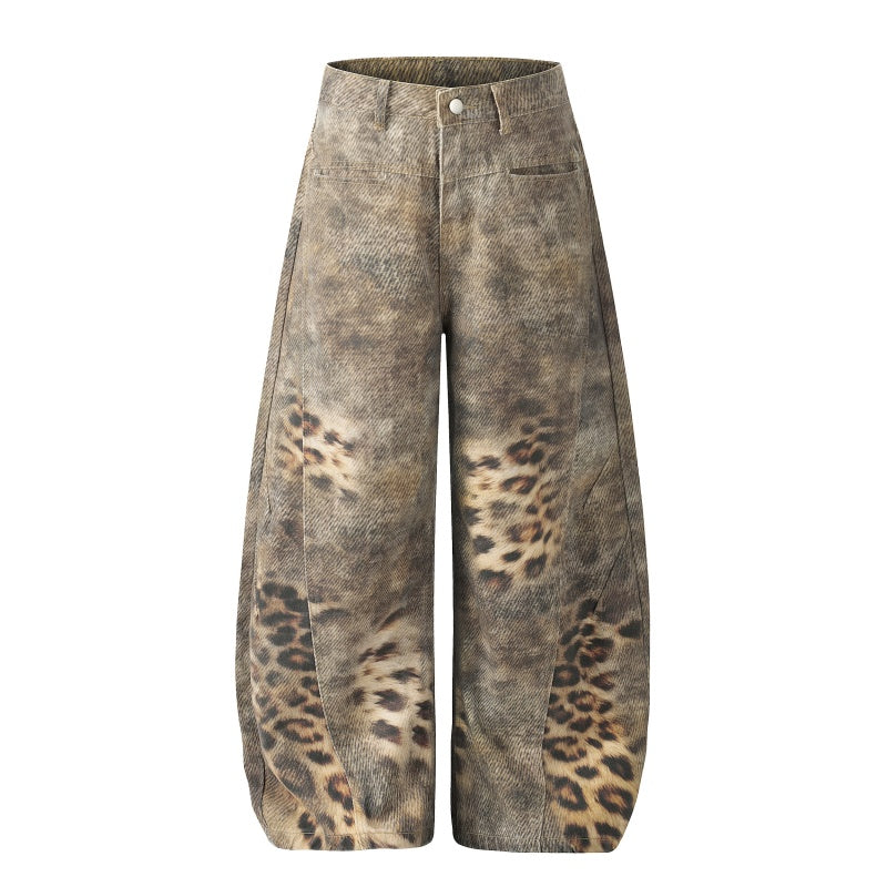 American-style streetwear harem pants Faded Multi-Print Voluminous Apparel