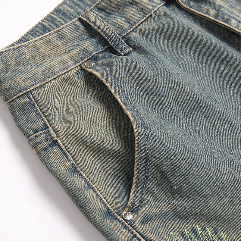 Mens Fashion Jeans Destroy embroidery thread balls 5721# Pure cotton high quality