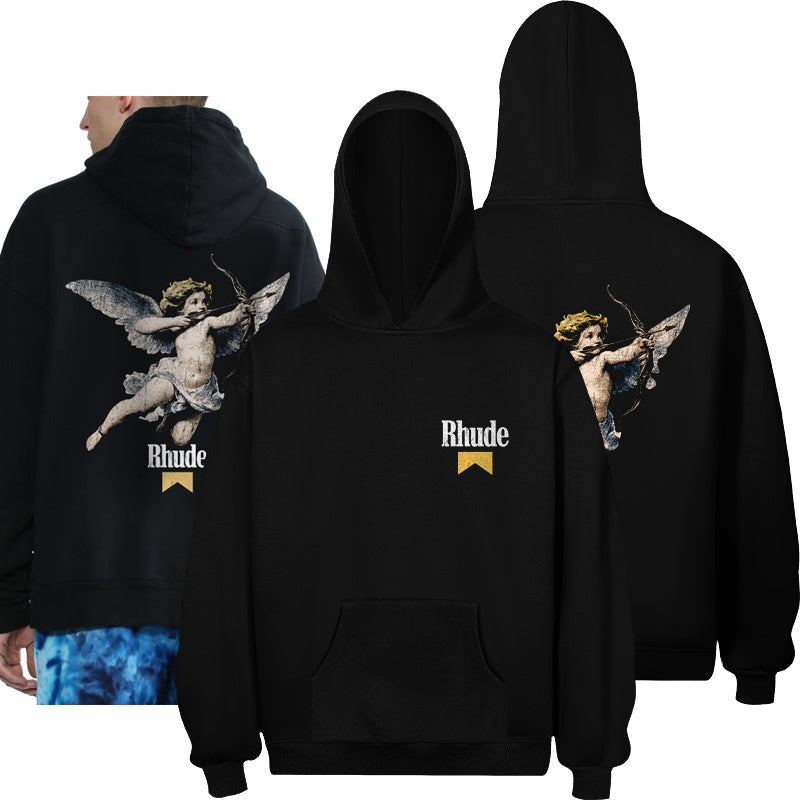 RHUDE Hoodie Front & Back Cupid Angel Graphic