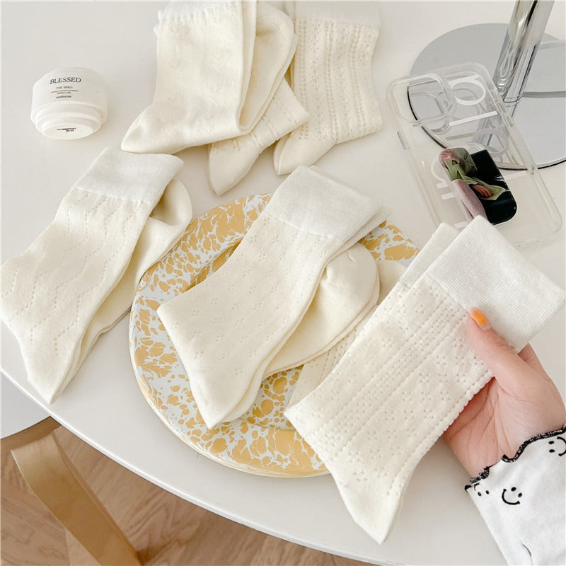 Men socks thin knee socks breathable cut out