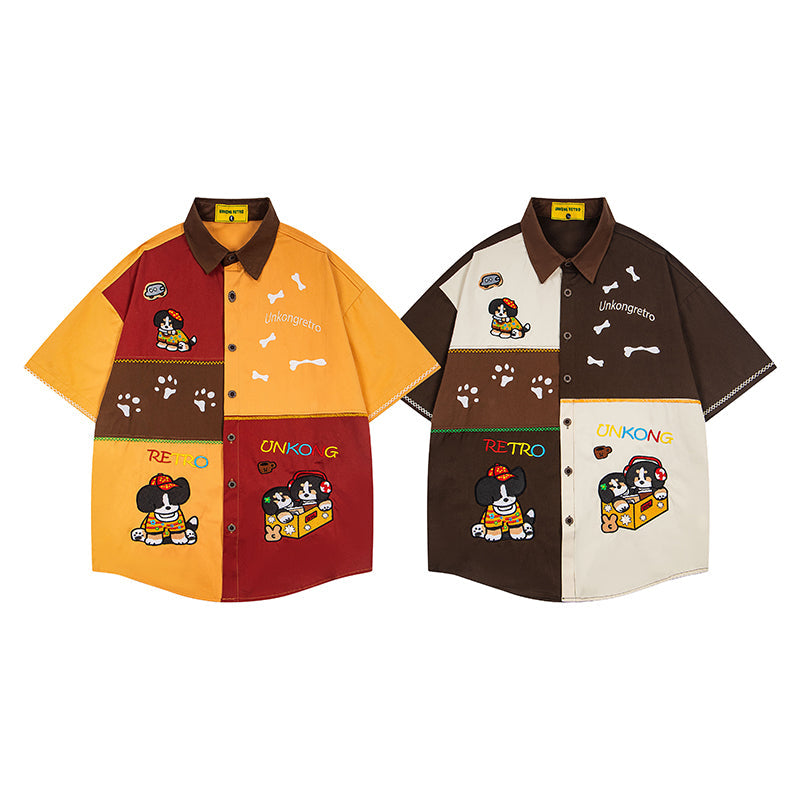 Unisex vintage T-shirt Polo shirt with a stand-up collar