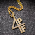 Jewelry 4PF Numeral Alphabet Copper Zircon Pendant Hip-hop Number Pieces Alphabet Pieces Spectrum rapper