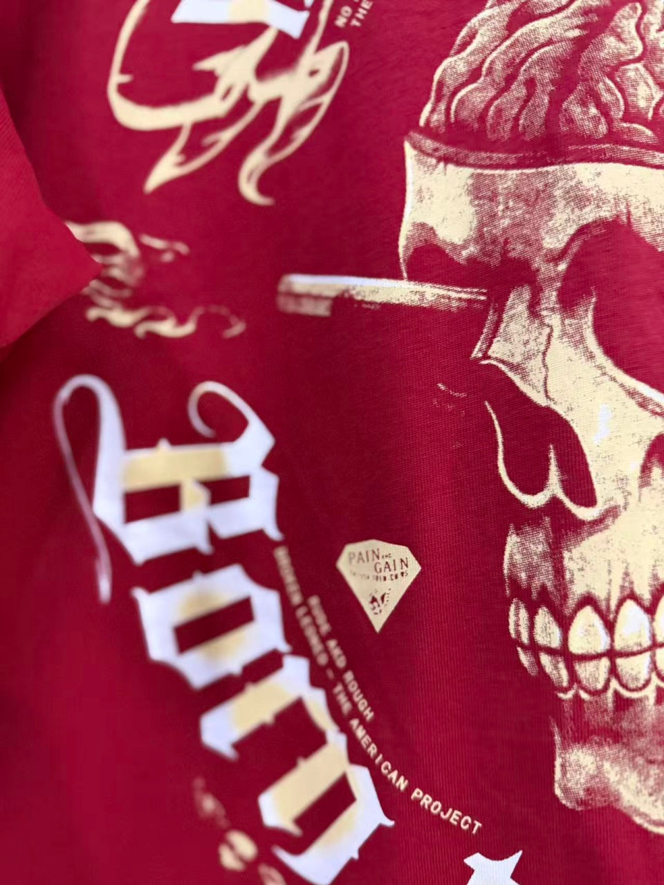 Vintage style washed summer wear T shirt Skull 260G pure cotton high-quality streetwear