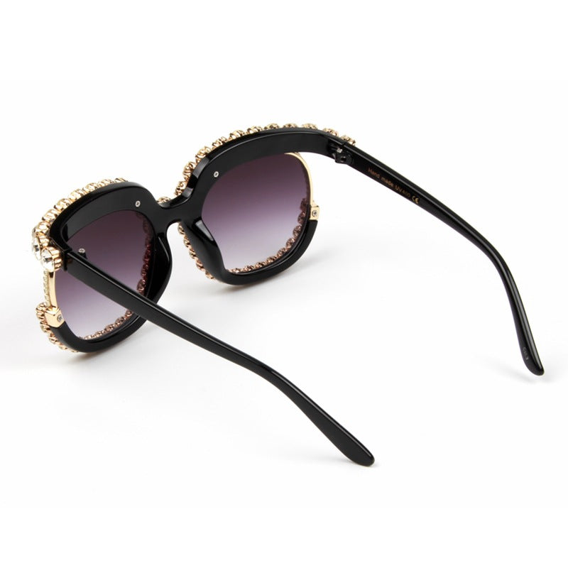 Trendy punk glasses diamond sunglasses