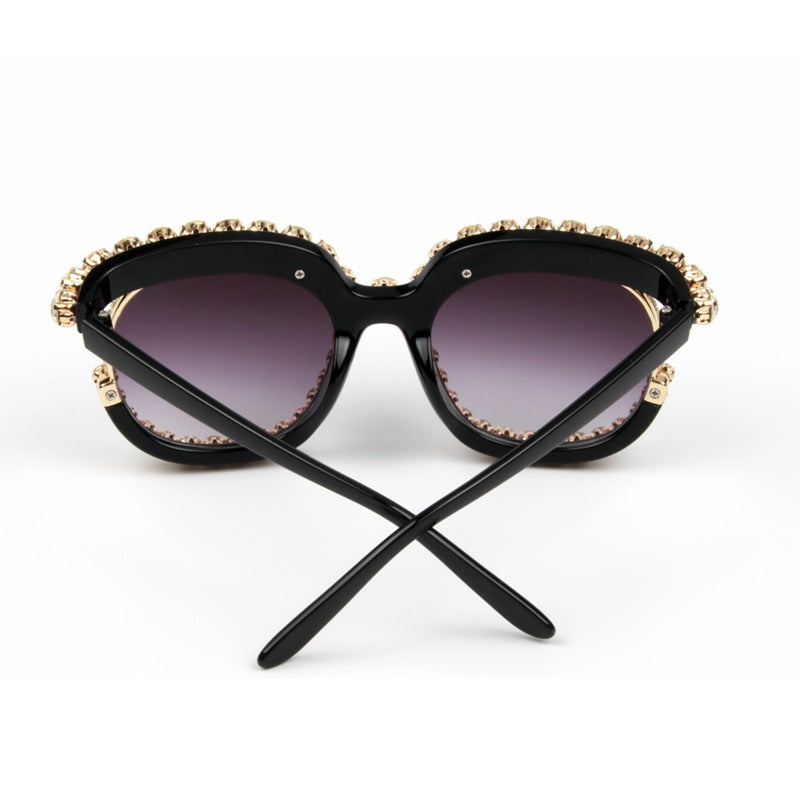 Trendy punk glasses diamond sunglasses